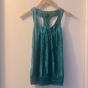 Iz Byer Teal Racerback Tank Top